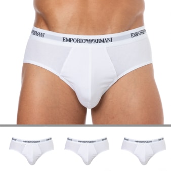 Lot de 3 Slips Core Logoband Coton Blancs Emporio Armani