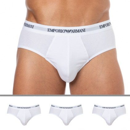 Lot de 3 Slips Core Logoband Coton Blancs Emporio Armani