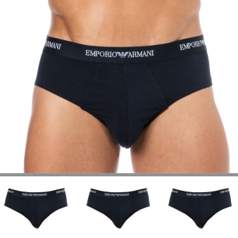 Lot de 3 Slips Core Logoband Coton Bleu Marine Emporio Armani