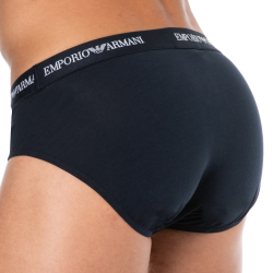 Lot de 3 Slips Core Logoband Coton Bleu Marine Emporio Armani