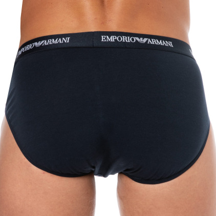 Lot de 3 Slips Core Logoband Coton Bleu Marine Emporio Armani