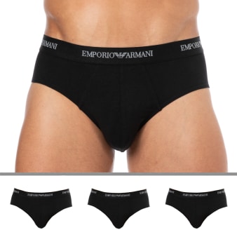 Lot de 3 Slips Core Logoband Noirs Emporio Armani