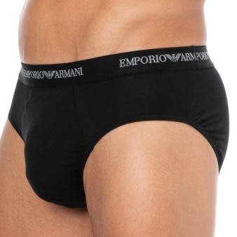 Lot de 3 Slips Core Logoband Noirs Emporio Armani