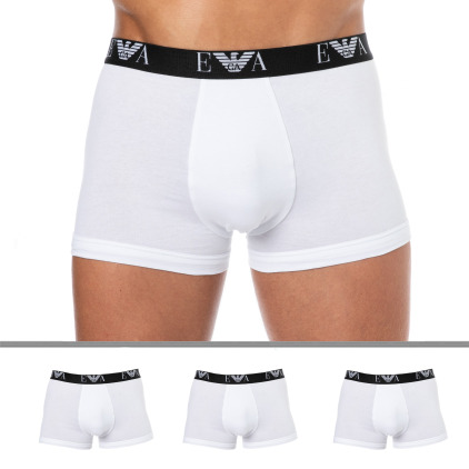Lot de 3 Boxers Bold Monogram Coton Blancs Emporio Armani
