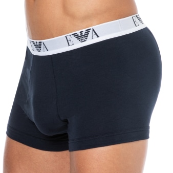 Lot de 3 Boxers Bold Monogram Coton Bleu Marine Emporio Armani