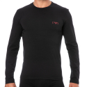 Emporio Armani Bold Monogram Cotton Long Sleeves T-Shirt - Black
