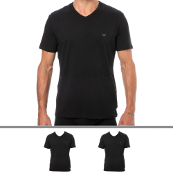 Lot de 2 T-Shirts Col V Core Logoband Noirs Emporio Armani
