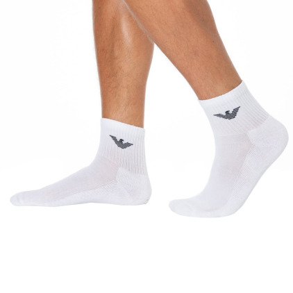 Lot de 3 Paires de Socquettes Sporty Sponge Blanches Emporio Armani