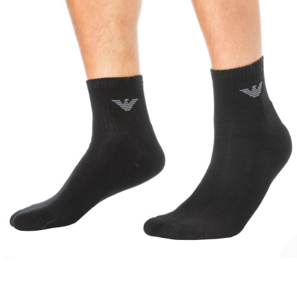 Lot de 3 Paires de Socquettes Sporty Sponge Noires Emporio Armani