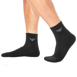 Lot de 3 Paires de Socquettes Sporty Sponge Noires Emporio Armani