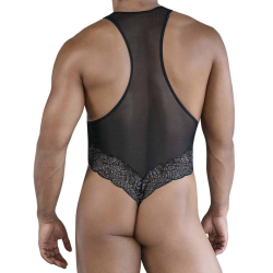 CandyMan Lace Mesh Bodysuit - Black