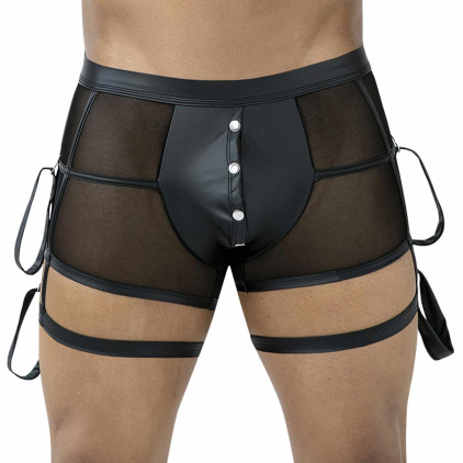 Boxer Jarretière Prison R4VAGE Noir CUT4MEN