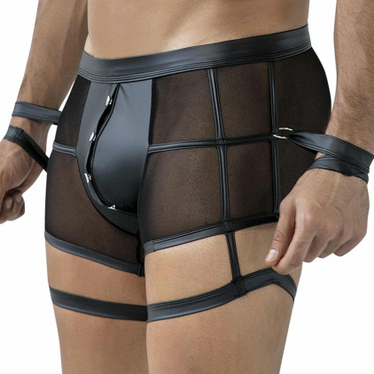 Boxer Jarretière Prison R4VAGE Noir CUT4MEN