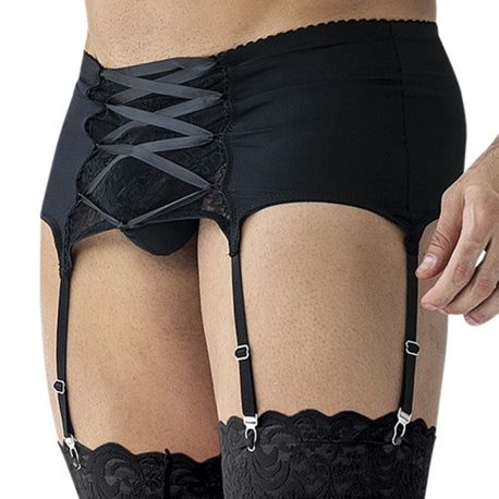 CUT4MEN R4VAGE Crossed Garter Belt - Black