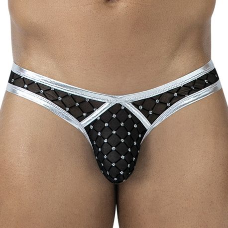 CUT4MEN R4VAGE Support Thong - Black - Silver