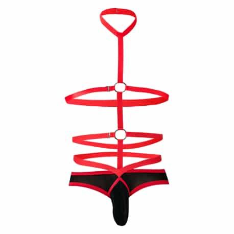 CUT4MEN Harnais Daring R4VAGE Noir - Rouge