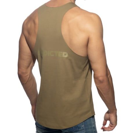 Addicted Basic Gym Tank Top - Khaki