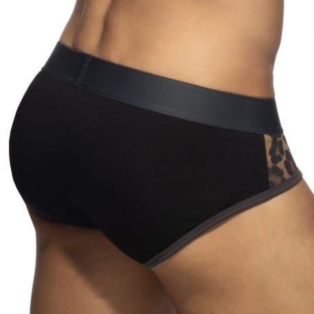 Addicted Slip Leopard Panels Noir
