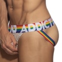 Addicted Jock Strap Rainbow Net Blanc