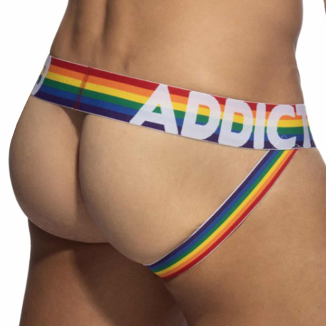 Addicted Rainbow Net Jock - White
