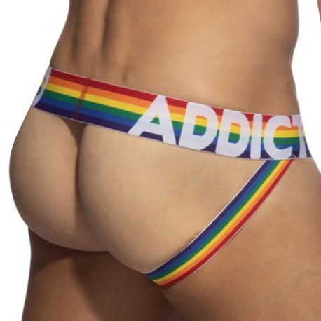Addicted Rainbow Net Jock - Black