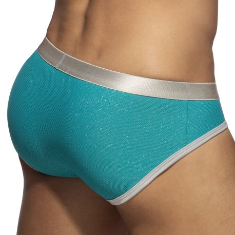 Addicted Shiny Pique Swimderwear Briefs - Turquoise