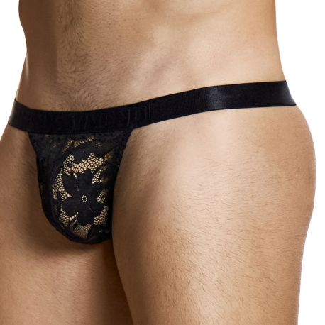 Modus Vivendi String Dentelle Florale Noir