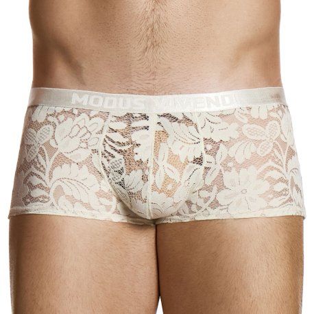 Modus Vivendi Boxer Dentelle Florale Ivoire
