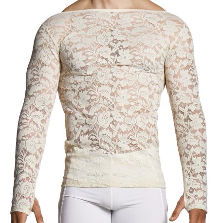 Modus Vivendi Floral Lace Long Sleeves T-Shirt - Ivory