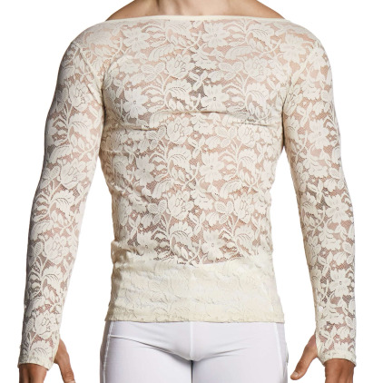 T-Shirt Manches Longues Dentelle Florale Ivoire Modus Vivendi