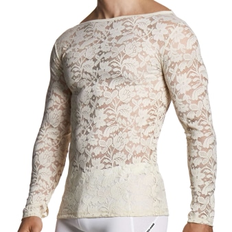 T-Shirt Manches Longues Dentelle Florale Ivoire Modus Vivendi