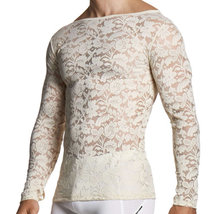 T-Shirt Manches Longues Dentelle Florale Ivoire Modus Vivendi