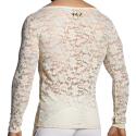 Modus Vivendi T-Shirt Manches Longues Dentelle Florale Ivoire