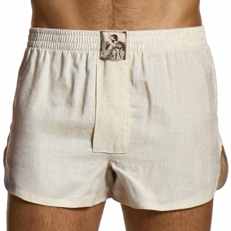 Modus Vivendi Linen Boxer Shorts - Off White