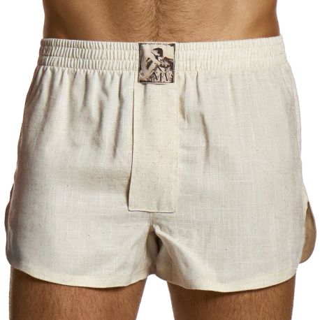 Modus Vivendi Linen Boxer Shorts - Off White