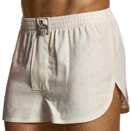 Modus Vivendi Linen Boxer Shorts - Off White