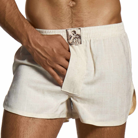 Modus Vivendi Linen Boxer Shorts - Off White
