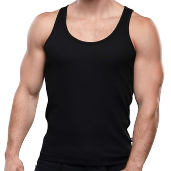 Andrew Christian Shorty Chic Beater Tank Top - Black