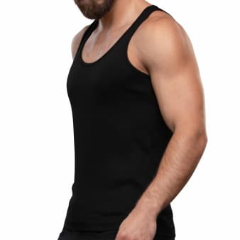 Andrew Christian Shorty Chic Beater Tank Top - Black