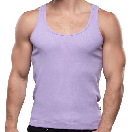 Andrew Christian Shorty Chic Beater Tank Top - Lavender