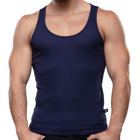 Andrew Christian Débardeur Shorty Chic Beater Bleu Marine