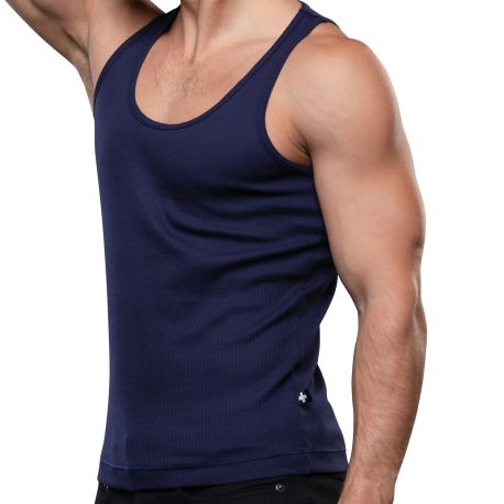 Andrew Christian Débardeur Shorty Chic Beater Bleu Marine