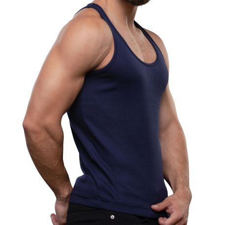 Andrew Christian Débardeur Shorty Chic Beater Bleu Marine