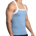Andrew Christian Miami Cabana Boy Tank Top - White - Blue