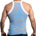 Andrew Christian Miami Cabana Boy Tank Top - White - Blue