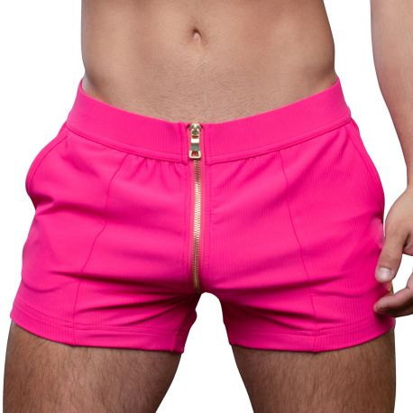 Andrew Christian Miami Cabana Boy Shorts - Pink