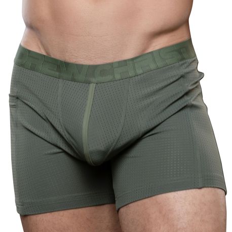 Andrew Christian Boxer Gym Breeze Mesh Olive
