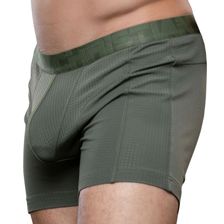 Andrew Christian Breeze Mesh Gym Boxer Briefs - Olive