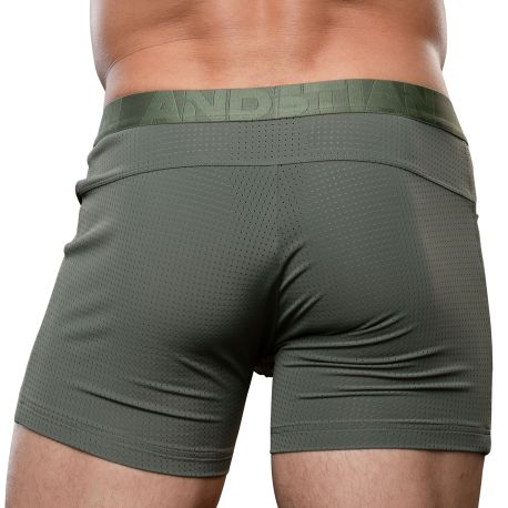 Andrew Christian Boxer Gym Breeze Mesh Olive