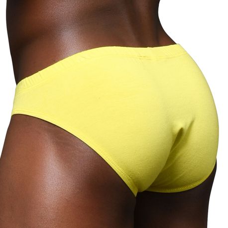 Andrew Christian Happy No-Show Briefs - Citrus Yellow